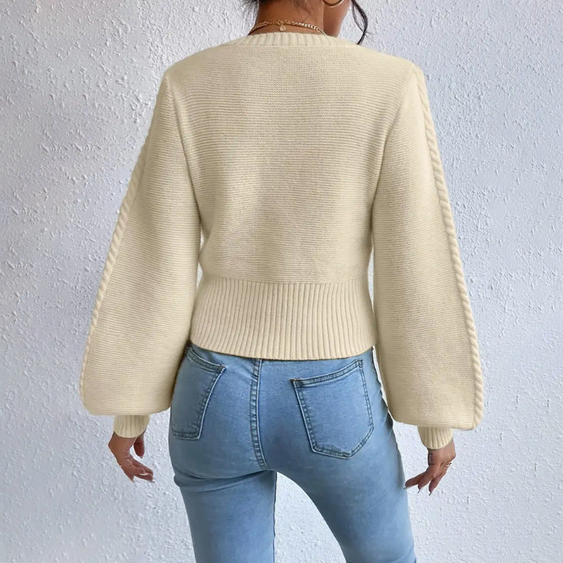 Pull à Col Carré Uni pour Femme