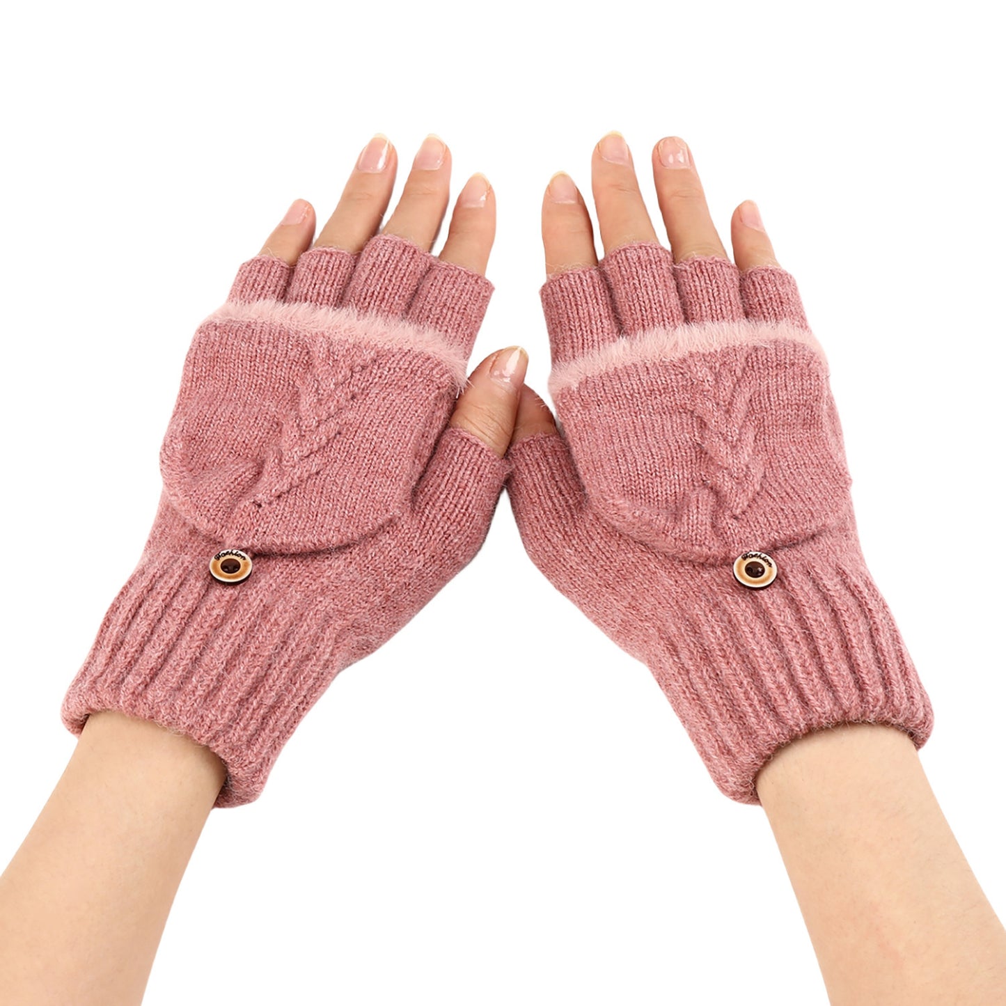 Mitaines en Laine pour Femme - Gants Tricotés à Demi-Doigts Chauds et Élégants