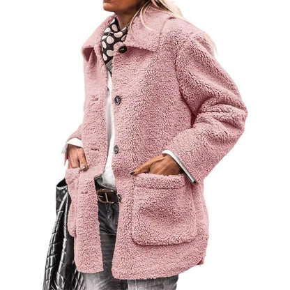 Manteau Décontracté en Peluche pour Femme – Confort et Élégance pour l'Hiver