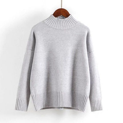 Pull Col Roulé Blanc pour Femme