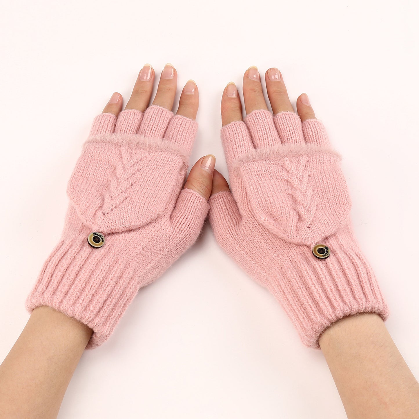 Mitaines en Laine pour Femme - Gants Tricotés à Demi-Doigts Chauds et Élégants