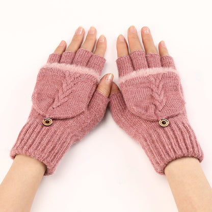 Mitaines en Laine pour Femme - Gants Tricotés à Demi-Doigts Chauds et Élégants