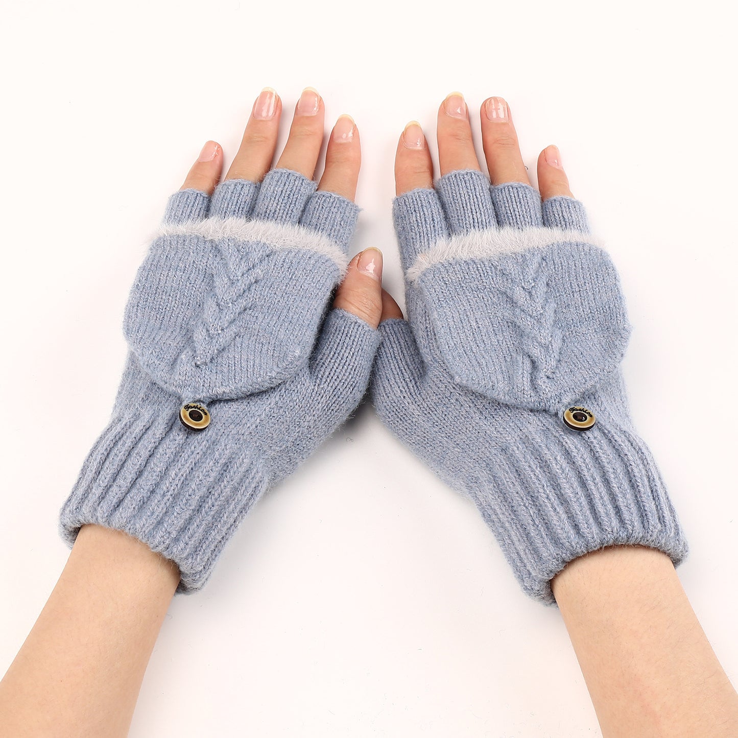 Mitaines en Laine pour Femme - Gants Tricotés à Demi-Doigts Chauds et Élégants